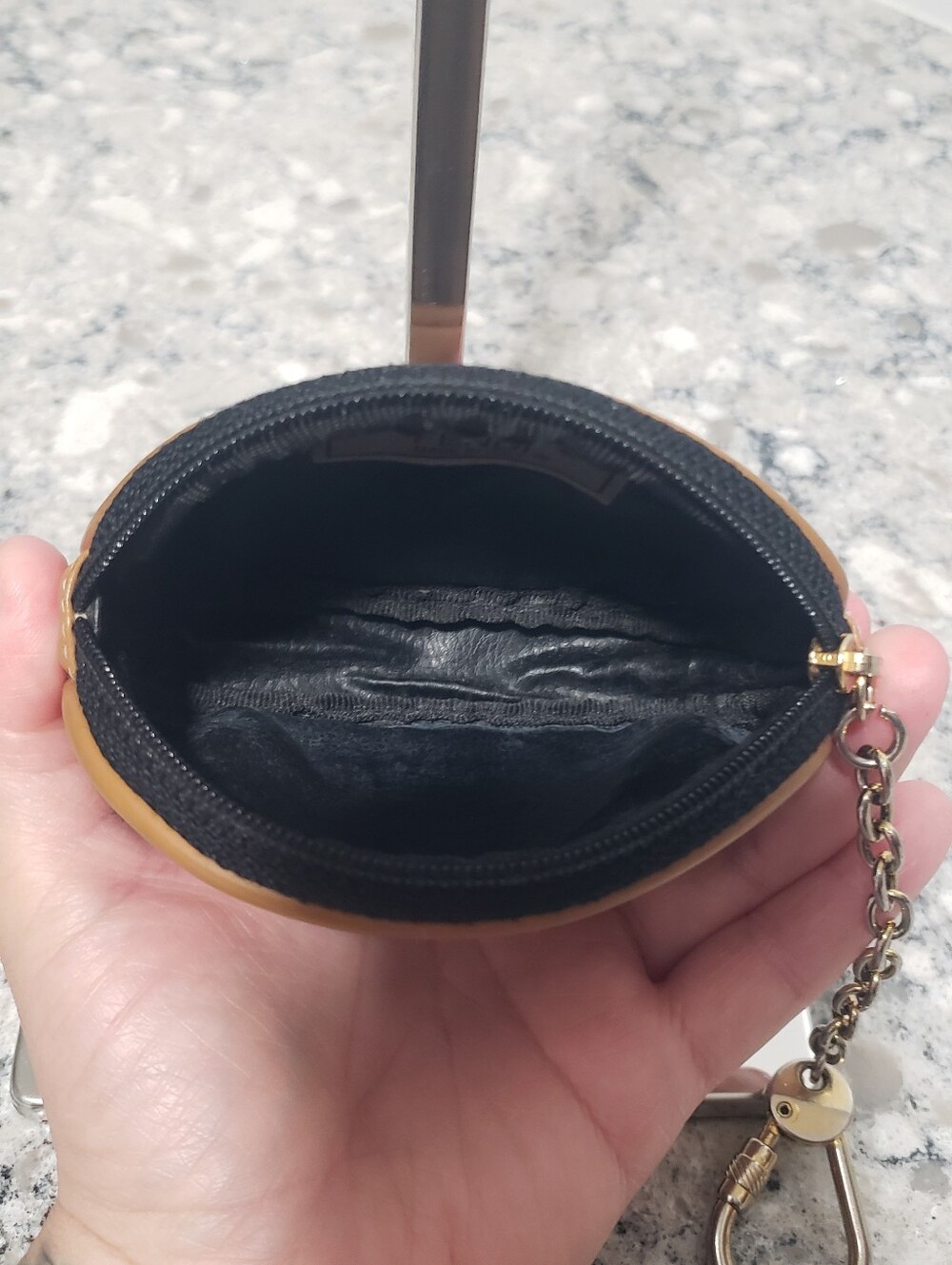 Fendi Vintage Pequin Pattern Oval Coin Pouch Keychain - Picture 5 of 9